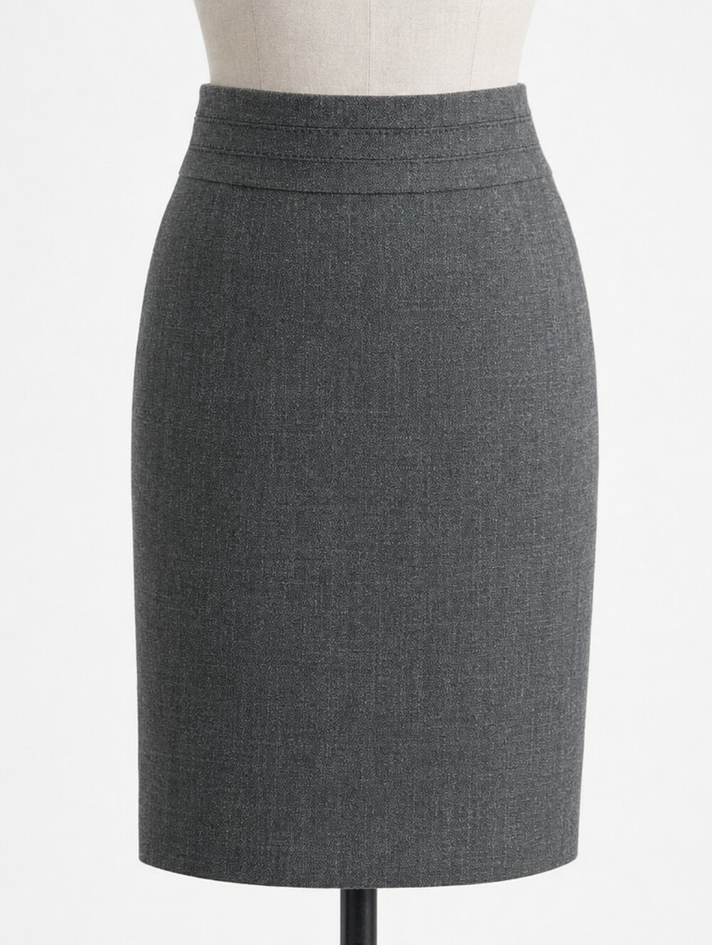 Classiques Entier Charcoal Gray Tweed Pencil Skirt | Quiet Luxury Workwear | 2